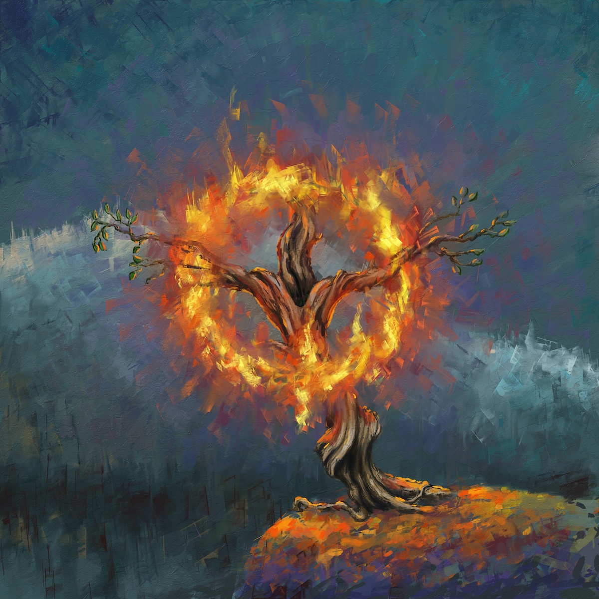 Сгоревшее дерево арт